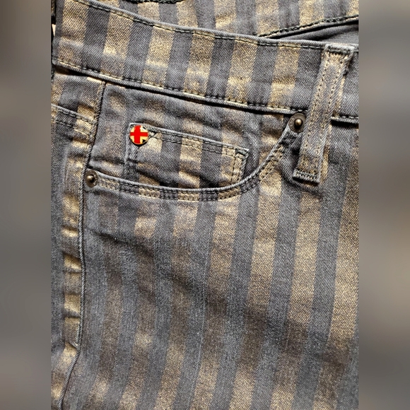Hudson Gold Black Striped Skinny Jeans - Picture 7 of 7